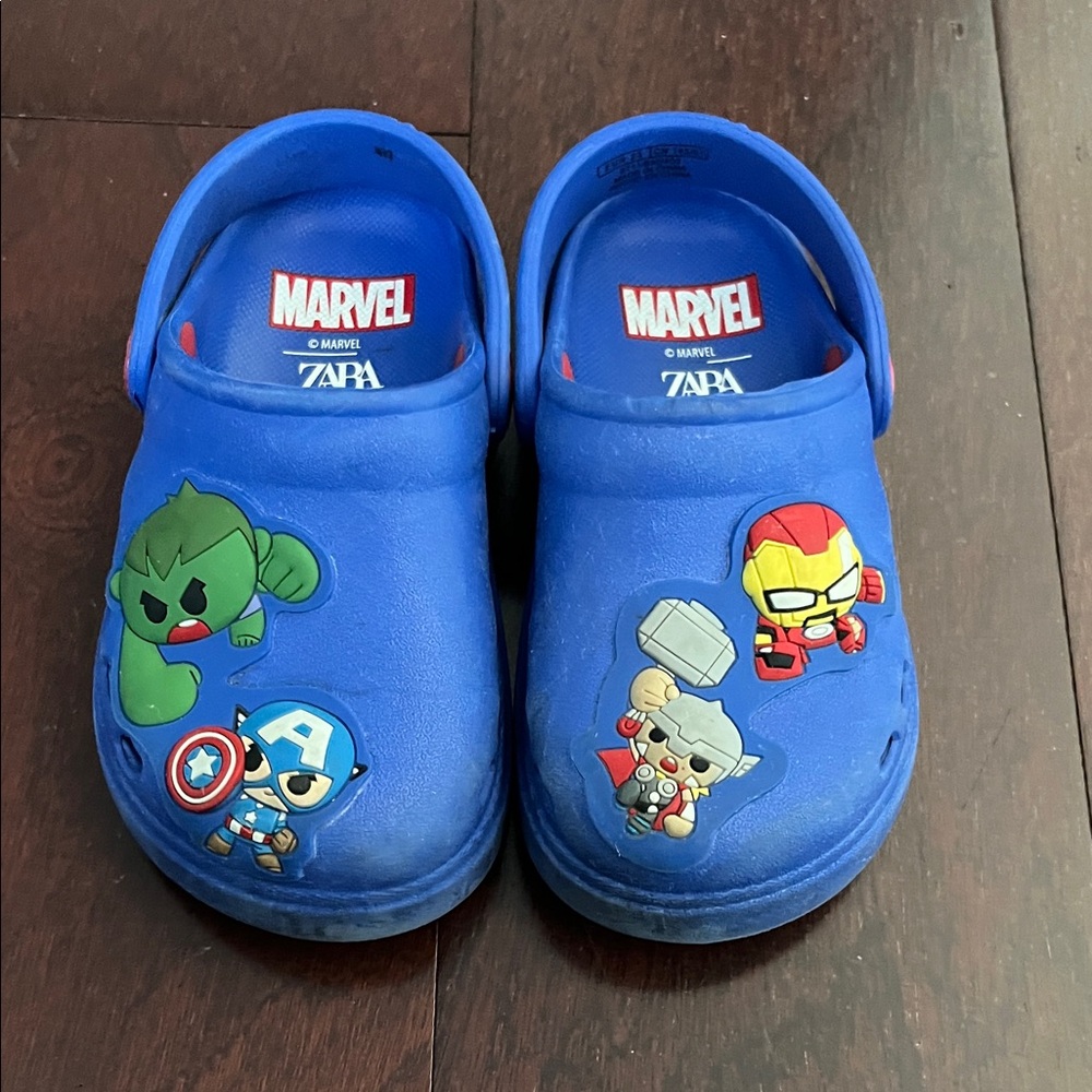 Zara Kids Blue Marvel Character Clog Sandals